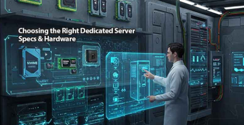 Specialized server technician checking a dedicated server component Expert server technician checking a dedicated server component