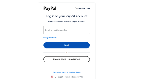 Dedicated Server Hosting Secure Payment via PayPal PayPal checkout page for dedicated server hosting payment