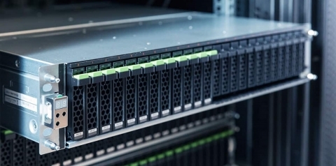 Enterprise RAID storage system installed in a dedicated server rack