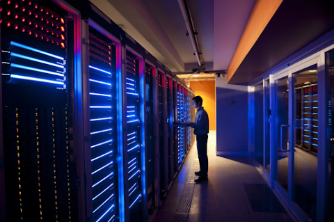 IT engineer managing enterprise server infrastructure in a data center
